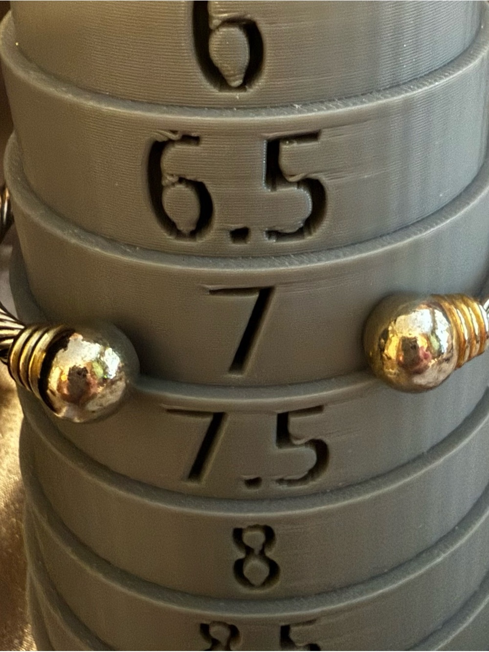 Silver-Tone Twisted Cable Open Cuff Bracelet with Gold Accents - Picture 3 of 3